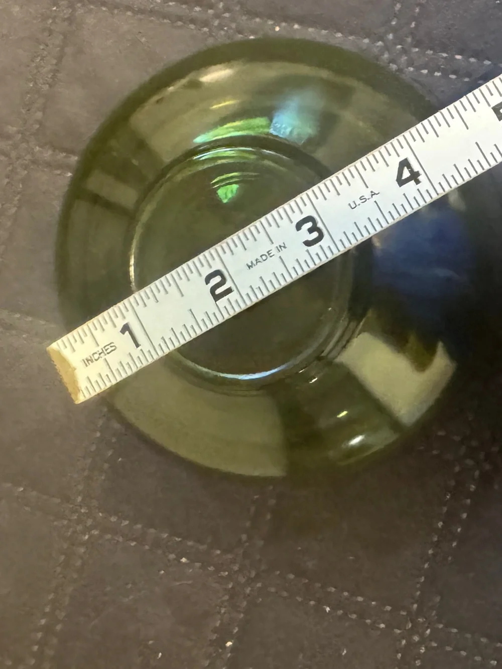 Vintage Green Glass Serving Bowl 5”x4”